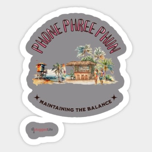 Phone Phree Phun Beach Island Tropical Sticker